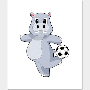 Hippo Soccer player Soccer Sports Posters and Art